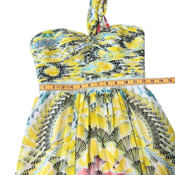 BCBGMAXAZRIA 100% Silk Maxi Inga Dress Womens Size 0 Lipstick Red Combo Goddess - Picture 10 of 11